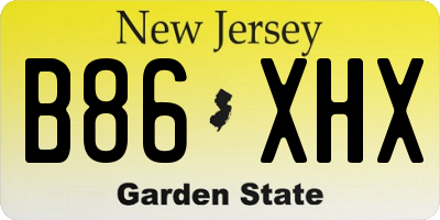 NJ license plate B86XHX