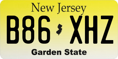 NJ license plate B86XHZ