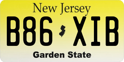 NJ license plate B86XIB
