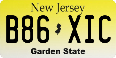 NJ license plate B86XIC