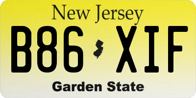 NJ license plate B86XIF