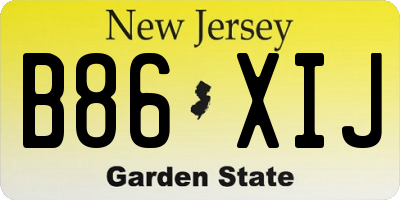 NJ license plate B86XIJ