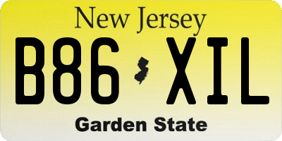 NJ license plate B86XIL