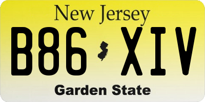 NJ license plate B86XIV