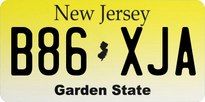 NJ license plate B86XJA