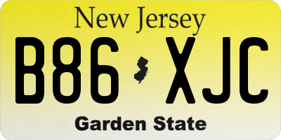 NJ license plate B86XJC
