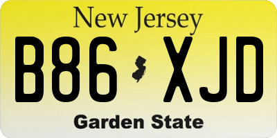 NJ license plate B86XJD