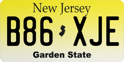 NJ license plate B86XJE
