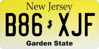 NJ license plate B86XJF
