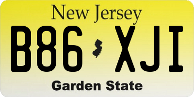 NJ license plate B86XJI