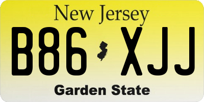 NJ license plate B86XJJ