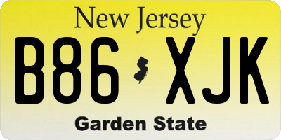 NJ license plate B86XJK