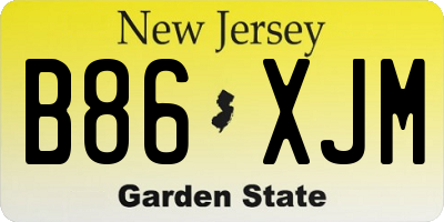 NJ license plate B86XJM