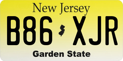 NJ license plate B86XJR