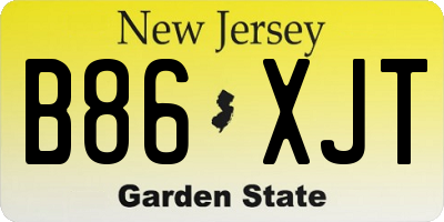 NJ license plate B86XJT