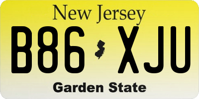 NJ license plate B86XJU
