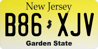 NJ license plate B86XJV