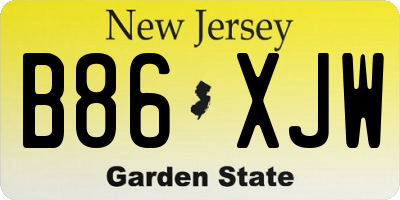 NJ license plate B86XJW