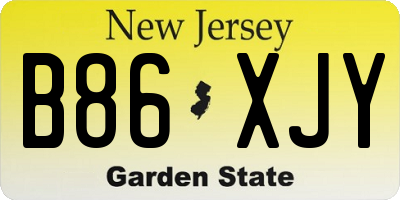 NJ license plate B86XJY