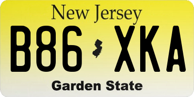 NJ license plate B86XKA