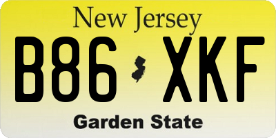 NJ license plate B86XKF
