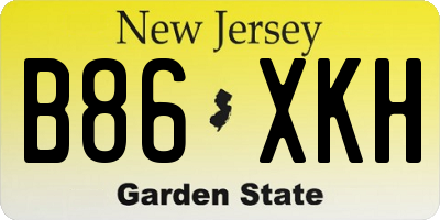 NJ license plate B86XKH
