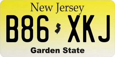 NJ license plate B86XKJ
