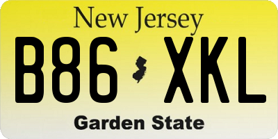 NJ license plate B86XKL