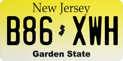 NJ license plate B86XWH