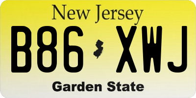 NJ license plate B86XWJ
