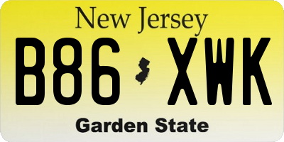 NJ license plate B86XWK