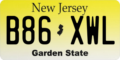 NJ license plate B86XWL