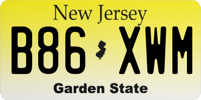 NJ license plate B86XWM