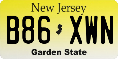 NJ license plate B86XWN