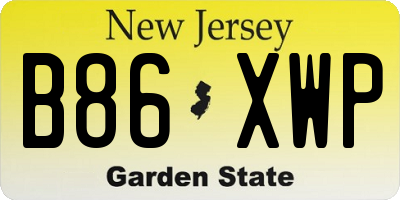 NJ license plate B86XWP