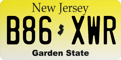 NJ license plate B86XWR