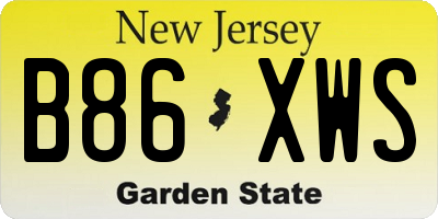 NJ license plate B86XWS