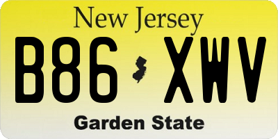 NJ license plate B86XWV