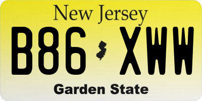 NJ license plate B86XWW