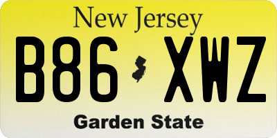 NJ license plate B86XWZ