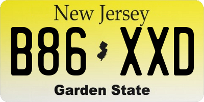 NJ license plate B86XXD
