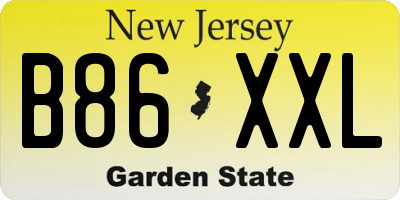 NJ license plate B86XXL