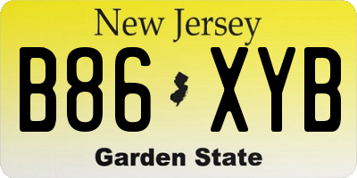 NJ license plate B86XYB