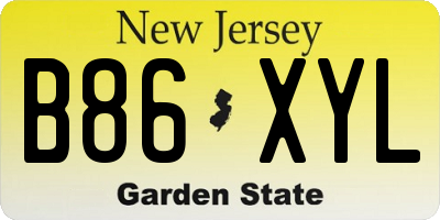 NJ license plate B86XYL