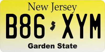 NJ license plate B86XYM