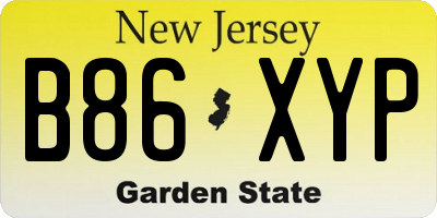 NJ license plate B86XYP