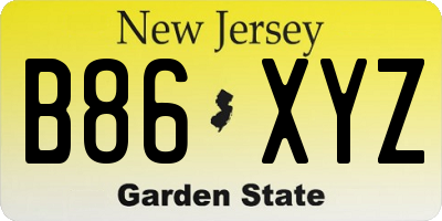 NJ license plate B86XYZ