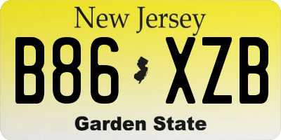 NJ license plate B86XZB