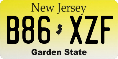 NJ license plate B86XZF