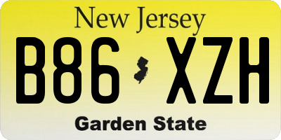 NJ license plate B86XZH